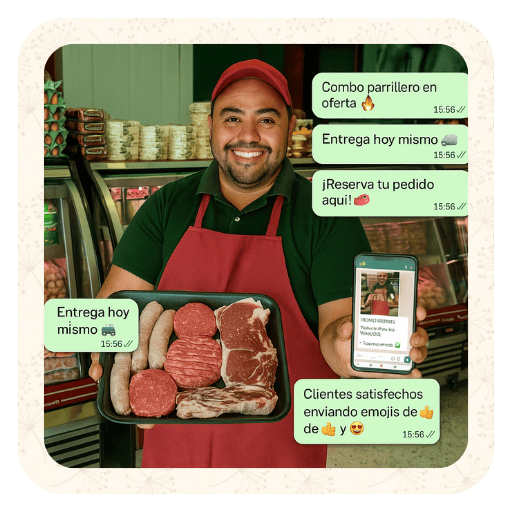 Carniceria promosiona su negocio por whatsapp