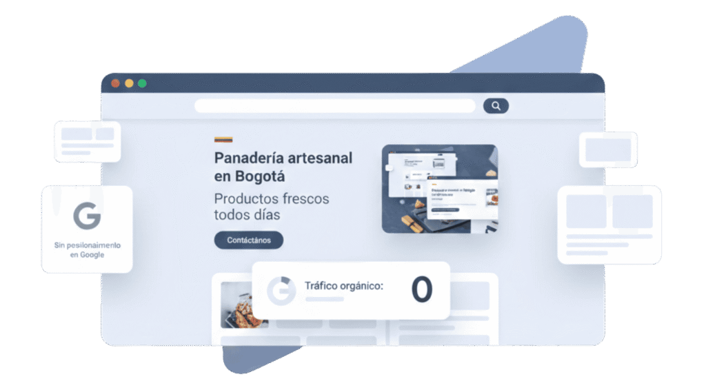 pagina web sin seo ni posicionamiento en google